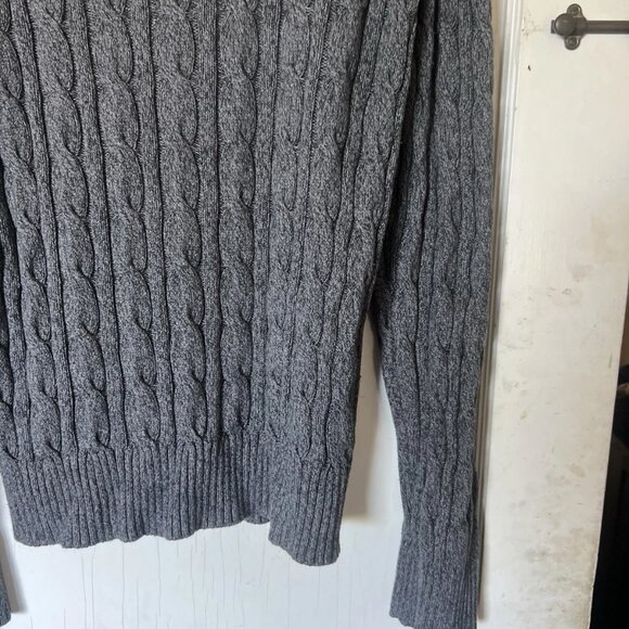 Abercrombie & Fitch Cable Knit Muscle Sweater Cotton Gray Moose Y2K | Mens XXL - Picture 9 of 10